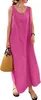 ASKSA Damen Ärmellose Sommerkleid Baumwolle Leinen Kleid Produktbild-Vorschau 1