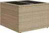 A close-up, studio shot of a beige poly-rattan storage box with a dark interior. Produktbild-Vorschau
