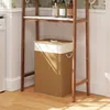 HOMCOM Bambus Wäschekorb mit Deckel 72 L Wäschesammler mit Produktbild-Vorschau 2