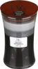 A multi-layered WoodWick candle in a glass jar with a wooden lid. Voir les images du produit