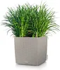LECHUZA-Pot de fleurs CUBE Cottage 50 Marron sable | Pot de Voir les images du produit 3