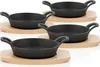 Teglie in ghisa BBQ-Toro con base in legno (4 pezzi) | Ø 16 Anteprima dell’immagine prodotto 1