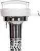 A close-up studio shot of a white and silver appliance. Produktbild-Vorschau