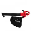 A red and black leaf blower with a collection bag attached, shown against a white background. Produktbild-Vorschau