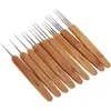 9Pcs Dreadlock Häkeln Haken Set Einzel Doppel 3 Bambus Produktbild-Vorschau 3