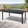 Gartentisch Aluminium Holzimitat Tischplatte Gartenmöbel Esstisch L150xB90xH74cm Produktbild-Vorschau