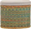 KRINES HOME Rattan Wäschekorb Wäschetruhe Sitz gepolstert Produktbild-Vorschau 6