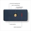 Top-down view of a portable Bluetooth speaker with feature callouts. Produktbild-Vorschau