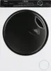 A front view of a white Haier washing machine with a large black door and a digital display panel. Produktbild-Vorschau