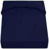A folded dark blue fitted sheet. Produktbild-Vorschau