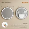 S'AFIELINA 70cm miroir de salle de bain LED rond miroir de Voir les images du produit 7