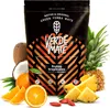 A bag of Verde Mate green yerba mate with tropical fruits like pineapple, orange, and coconut surrounding it. Anteprima dell’immagine prodotto
