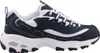 A side view of a navy and white Skechers sneaker. Produktbild-Vorschau