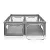 A gray playpen with white mesh panels and a gray floor mat, shown against a white background. Anteprima dell’immagine prodotto