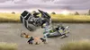 LEGO Star Wars set depicting a battle scene with two spaceships and several minifigures in an outdoor environment. Podgląd zdjęcia produktu