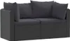 vidaXL 2-częściowa sofa ogrodowa z poduszkami z czarnego Podgląd zdjęcia produktu 1