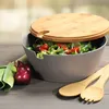 Miska na owoce i sałatki KESPER, plastikowa z bambusową Podgląd zdjęcia produktu 6