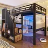 Hoogslaper 140x200 cm met opbergtrap en lades, zijrooster, Productafbeelding-voorbeeld 1