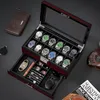 12-Slot Uhrenbox Herren Watch Box Uhrengehäuse Großem Produktbild-Vorschau 7