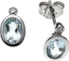 JOBO Ohrstecker 585 Gold Weißgold 2 Diamanten 2 Aquamarine Produktbild-Vorschau 1
