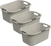 Three identical laundry baskets are arranged diagonally on a white background. Produktbild-Vorschau