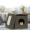 relaxdays Katzenhöhle mit Dach faltbar Produktbild-Vorschau 2