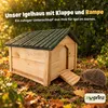 zooprinz Igelhaus Milo mit Pendelklappe und Rampe im Herbstlaub im Garten Produktbild-Vorschau