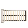 A top-down view of a bed frame with a beige upholstered headboard and wooden slats. Náhled obrázku produktu