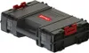 A black and gray tool case with red latches and a red logo. Náhled obrázku produktu