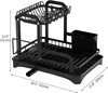 A black metal dish drying rack with two tiers and a utensil holder. Produktbild-Vorschau