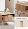 UnboxG Table basse en bois naturel, design rotin avec 1 Voir les images du produit 8