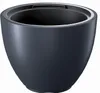 A dark gray planter pot with a silver rim, shown from a slightly elevated angle against a white background. Produktbild-Vorschau