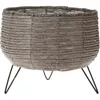 Blumentopf mit Füßen 25x23cm mit Folie 1 Stück Taupe Produktbild-Vorschau 1