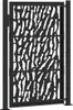 A black metal garden gate with a decorative cutout pattern, standing upright against a white background. Podgląd zdjęcia produktu