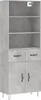 vidaXL Highboard Betongrau 69,5x34x180 cm Holzwerkstoff Produktbild-Vorschau 2