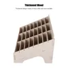 A wooden desk organizer with multiple compartments, shown from a side angle against a white background. Anteprima dell’immagine prodotto