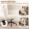 A beige office chair is shown with text and images highlighting its features, including a tilt function and different usage modes. Produktbild-Vorschau