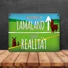 Metallschild mit Lama Motiv und Spruch: Willkommen im Produktbild-Vorschau 4