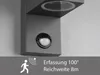 Eckige Außenwandleuchte ROYA Downlight mit Bewegungsmelder, Produktbild-Vorschau 6