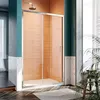 A modern bathroom with a shower enclosure, tiled walls, and a plant. Podgląd zdjęcia produktu