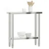 vidaXL Piano di lavoro per cucina 82,5x30x85 cm in acciaio Anteprima dell’immagine prodotto 4