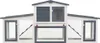vidaXL Großer Kaninchenstall Grau und Weiß 201x45x85 cm Produktbild-Vorschau 3