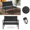 Eikuavons Polyrattan Gartenbank Schwarz 2-Sitzer mit Produktbild-Vorschau 1
