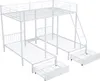 A white metal triple bunk bed with two drawers underneath. Produktbild-Vorschau