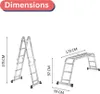 RMBO Klappleiter 4x3, Klappbar Multifunktionsleiter, 3,58m Produktbild-Vorschau 3
