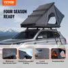 A car with a rooftop tent mounted on top, with mountains in the background. Four inset images highlight product features. Produktbild-Vorschau