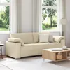 vidaXL 3-miestna pohovka, krémová, 220 cm, látková Náhľad obrázku produktu 2