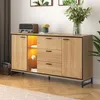 Sideboard - Schwarz/Holz - 3 Schubladen & 16-Farben LED - Produktbild-Vorschau 6