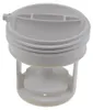A white washing machine drain filter is shown against a white background. Produktbild-Vorschau