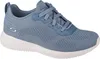 A single blue Skechers Bobs Squad Tough Talk sneaker is shown from a side angle against a white background. Produktbild-Vorschau